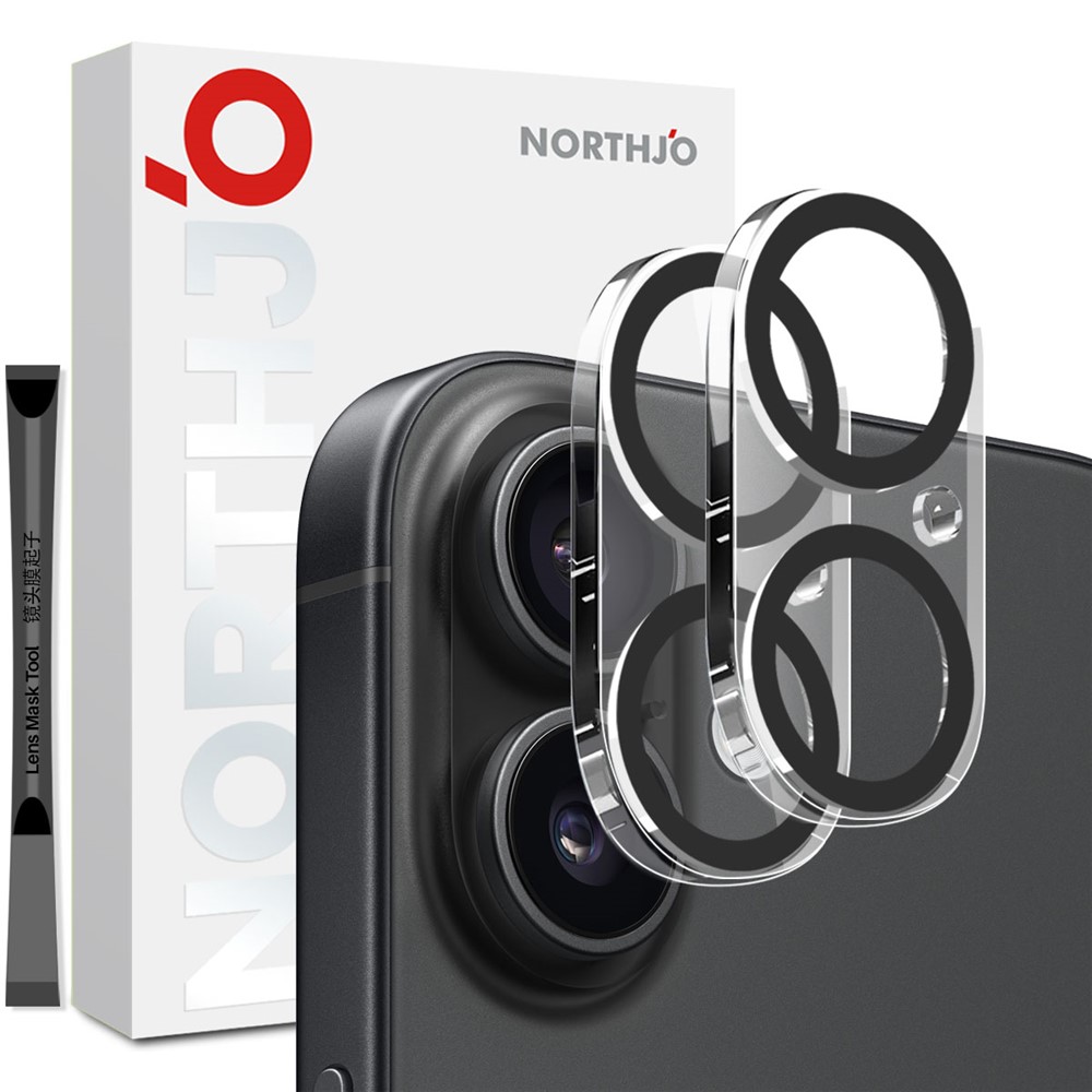 NORTHJO NORTHJO iPhone 17 2-PACK Linsskydd Härdat Glas