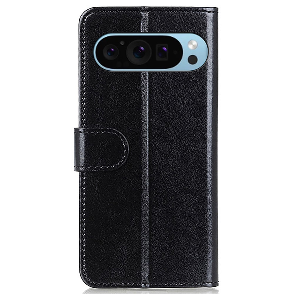  Google Pixel 10/10 Pro / 9/9 Pro Fodral Crazy Horse Läder Svart