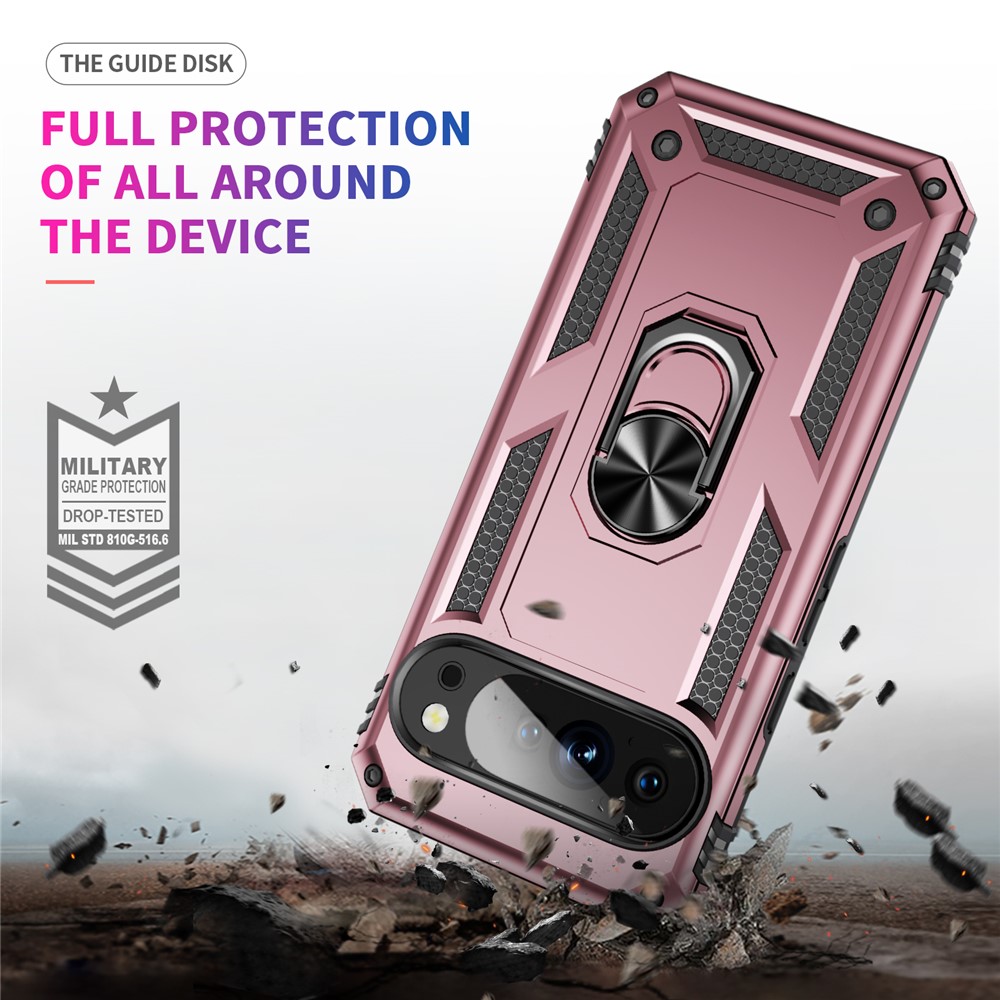  Google Pixel 10 / 10 Pro Skal Armor Ring Hybrid Roséguld
