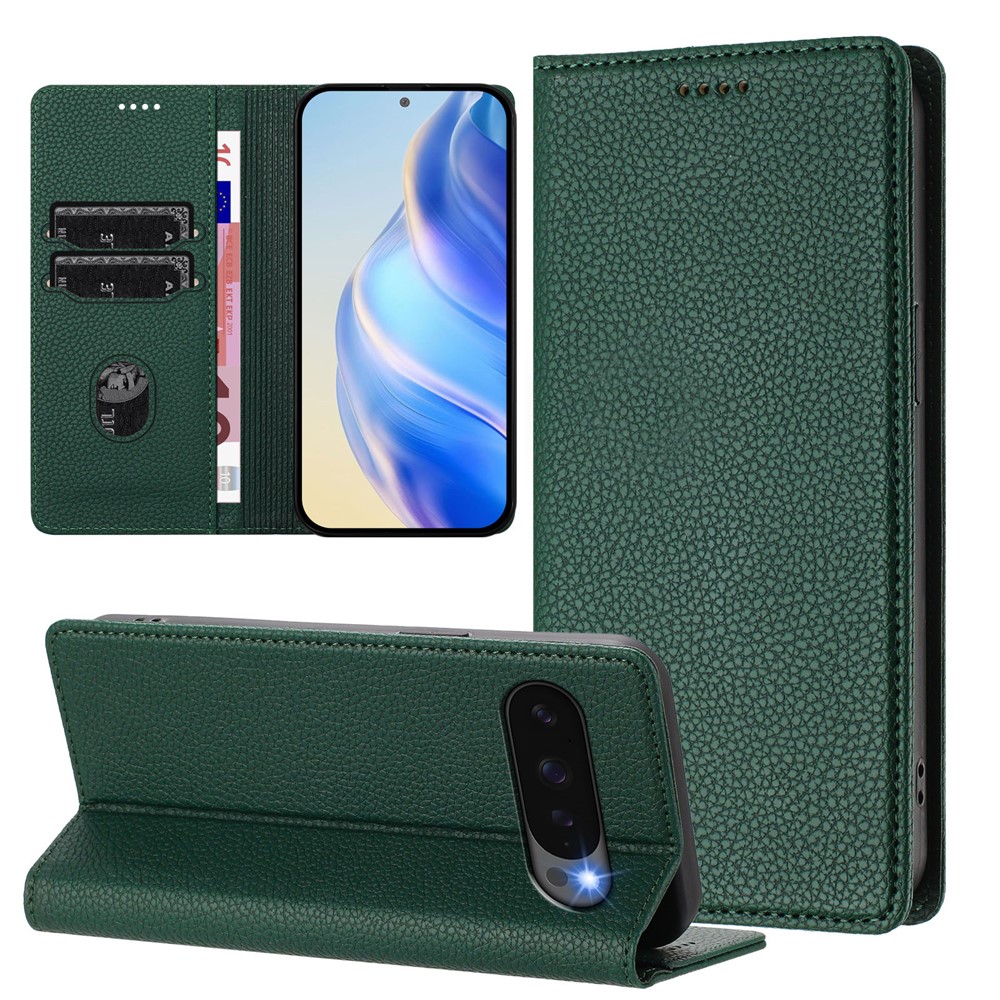  Google Pixel 10/10 Pro / 9/9 Pro Fodral RFID Litchi Läder