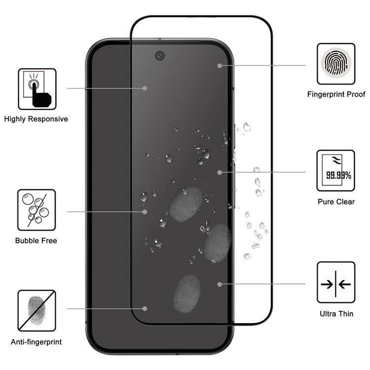  Google Pixel 10/10 Pro/9/9 Pro Skärmskydd Heltäckande Härdat Glas