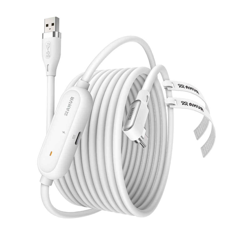 AMVR AMVR 5m 18W Link Kabel Med Laddningsport USB-C Vit