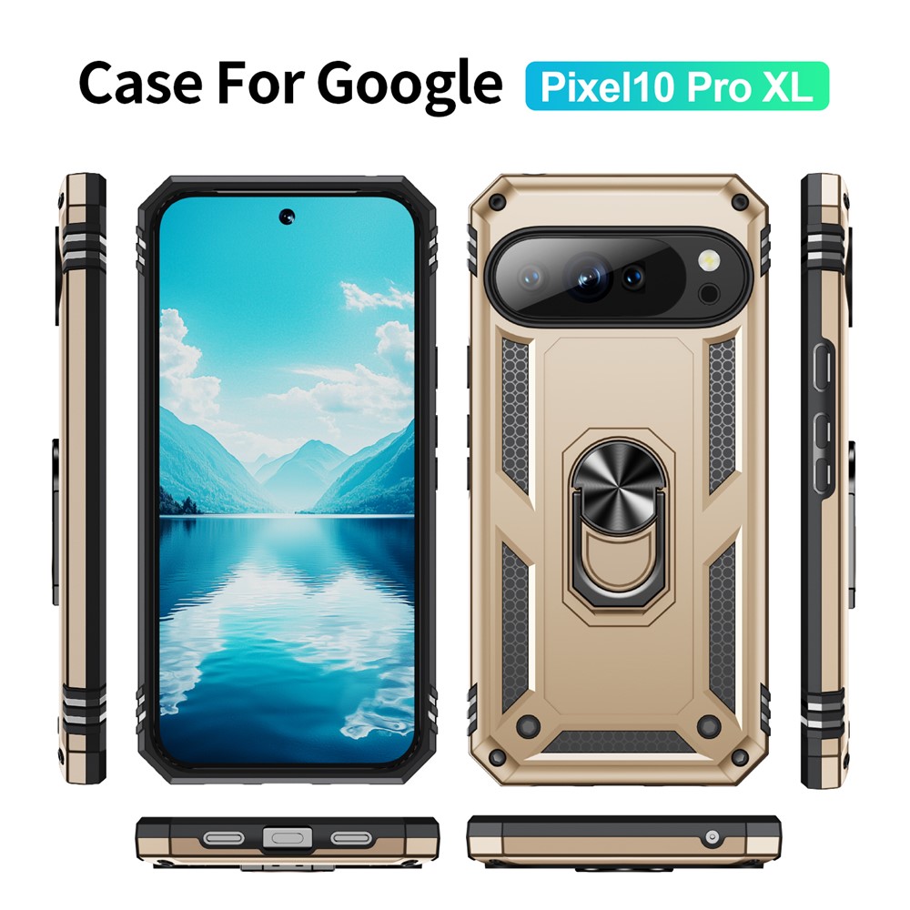  Google Pixel 10 Pro XL Skal Armor Ring Hybrid Guld