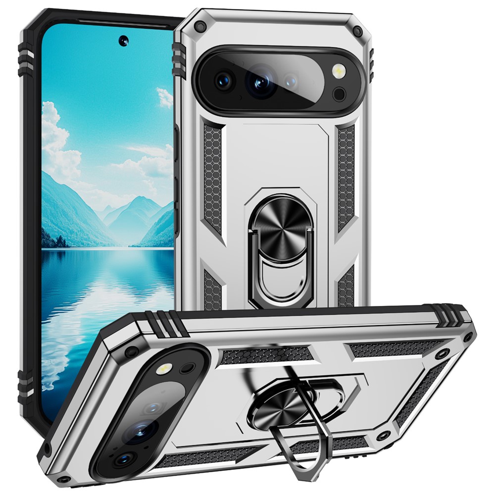  Google Pixel 10 Pro XL Skal Armor Ring Hybrid Silver