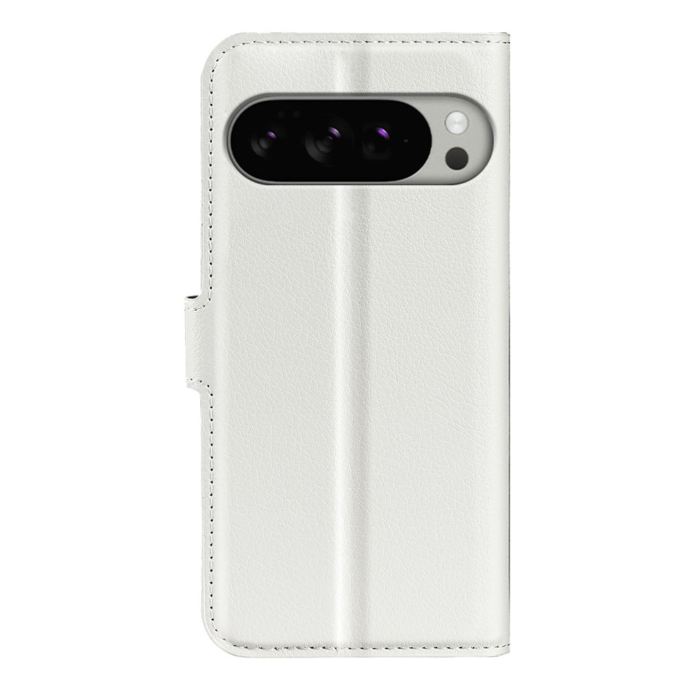  Google Pixel 10 Pro XL Fodral Litchi Läder Vit