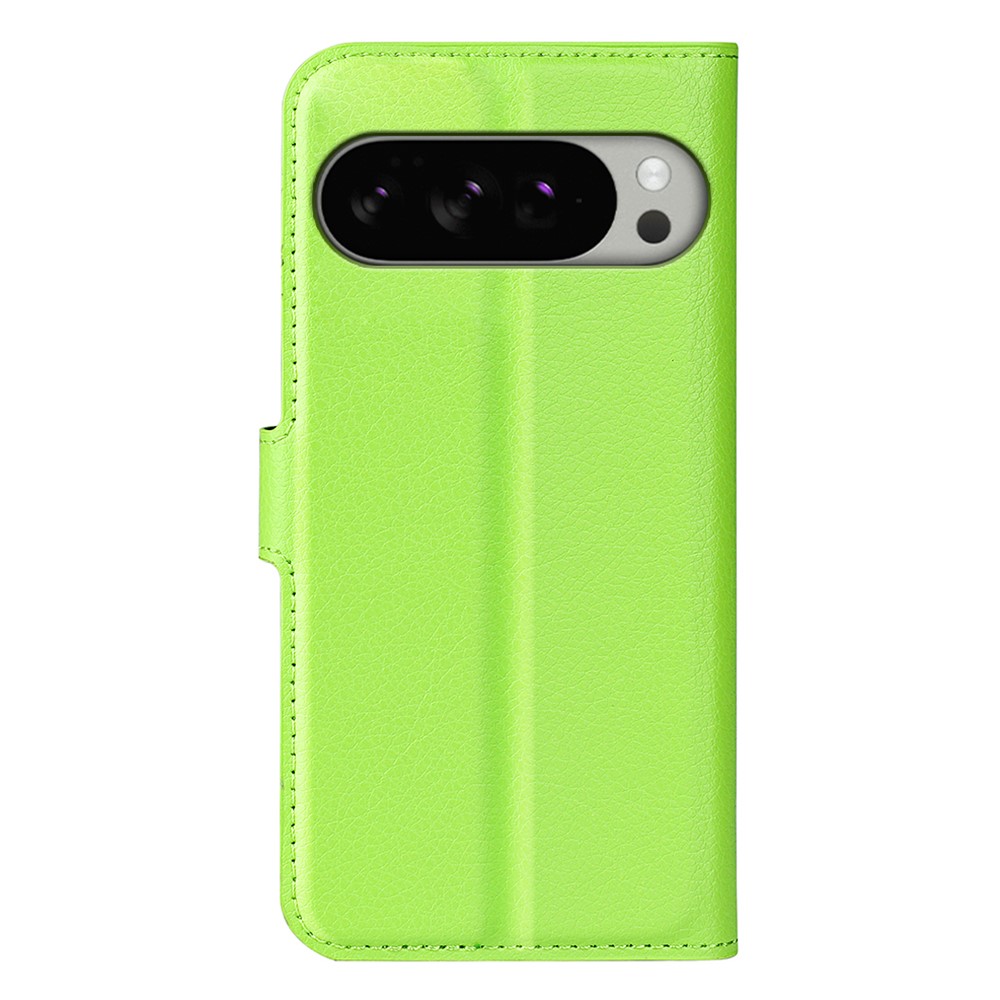  Google Pixel 10 Pro XL Fodral Litchi Läder Grön