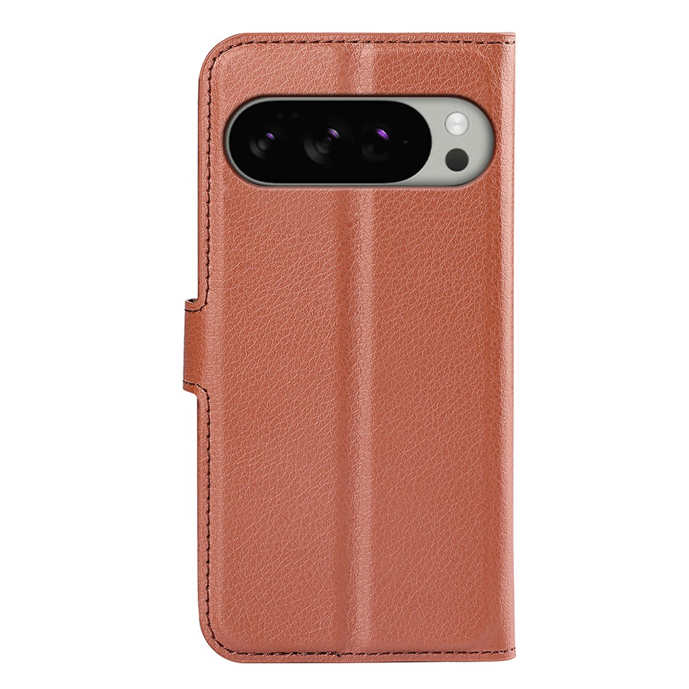  Google Pixel 10 Pro XL Fodral Litchi Läder Brun