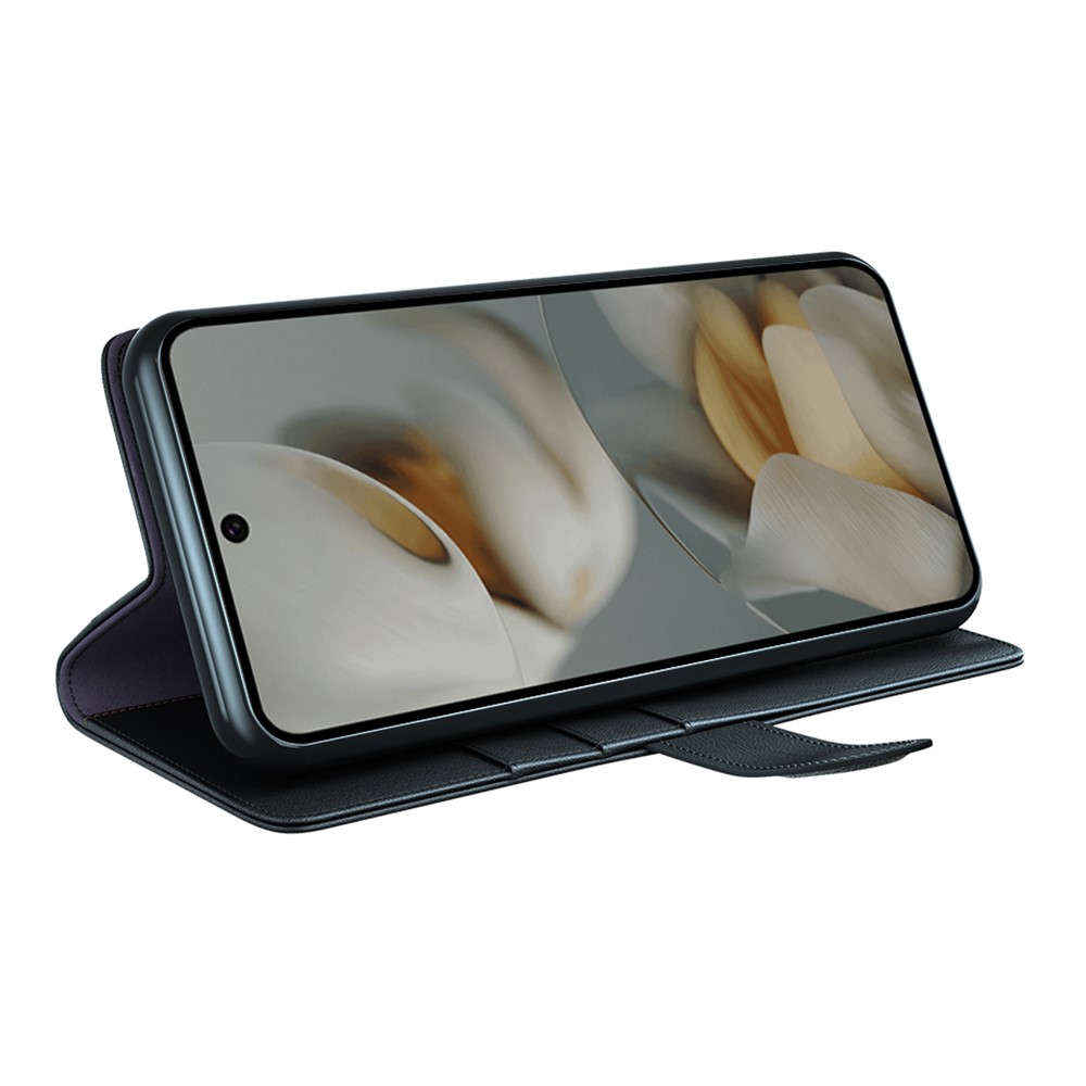  Google Pixel 10 Pro XL Fodral Premium Äkta Läder Svart