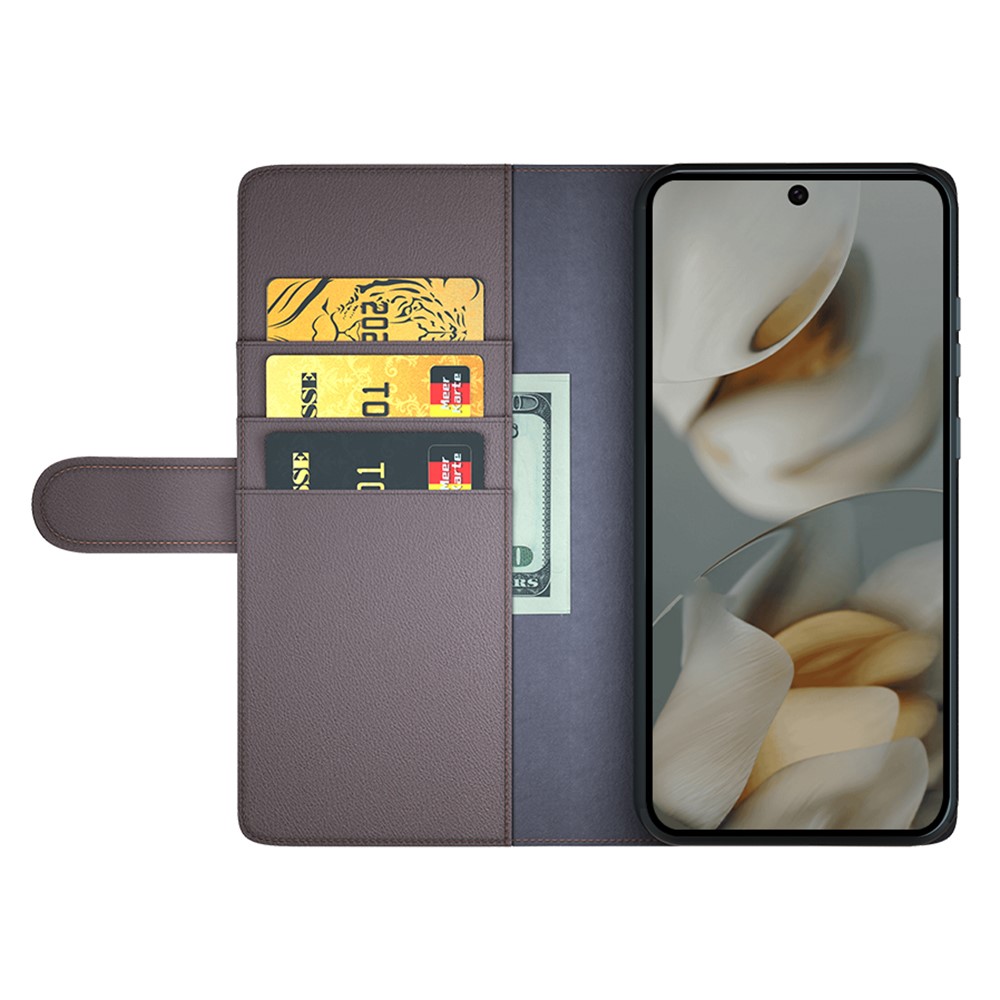  Google Pixel 10 Pro XL Fodral Premium Äkta Läder Brun