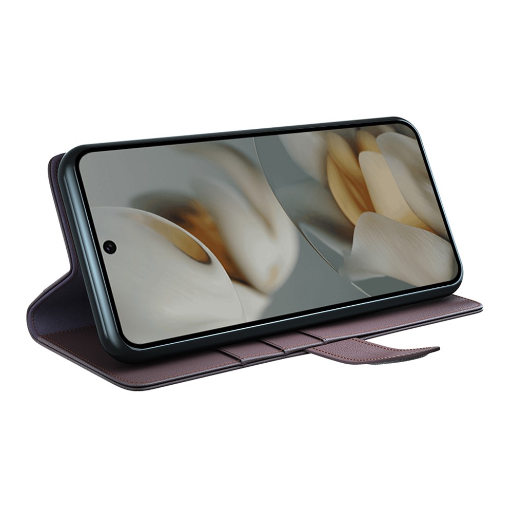  Google Pixel 10 Pro XL Fodral Premium Äkta Läder Brun