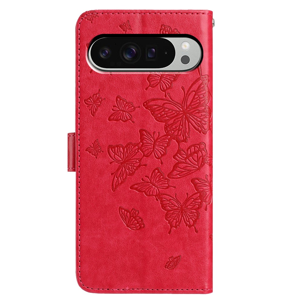  Google Pixel 10 Pro XL/ 9 Pro XL Fodral Fjäril Tryck Röd