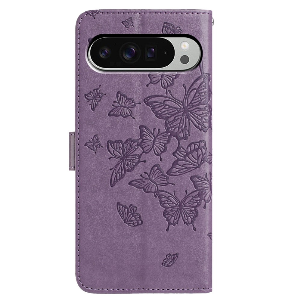  Google Pixel 10 Pro XL/ 9 Pro XL Fodral Fjäril Tryck Lila