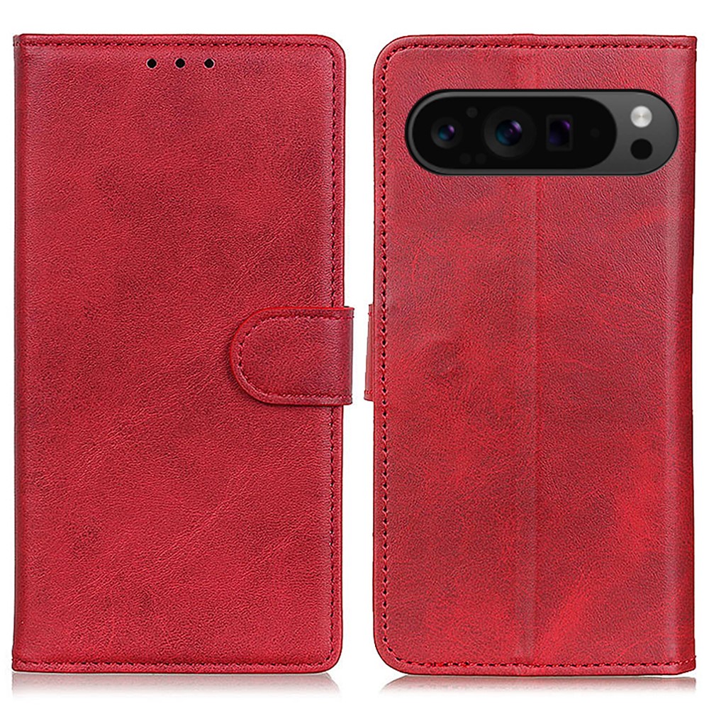  Google Pixel 10 Pro XL/ 9 Pro XL Fodral Läder Röd
