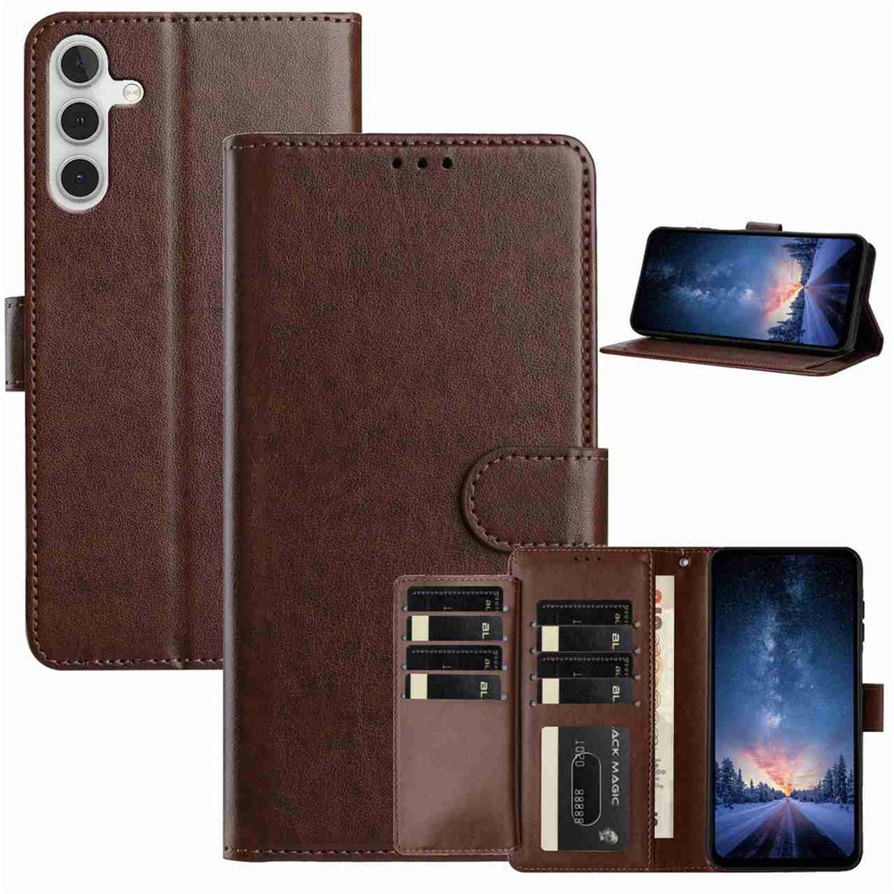  Samsung Galaxy S25 FE Fodral Multifunktionellt Läder Brun