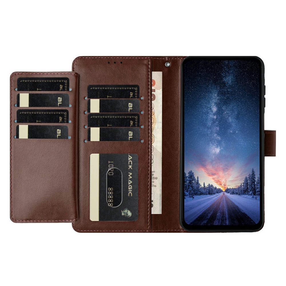  Samsung Galaxy S25 FE Fodral Multifunktionellt Läder Brun