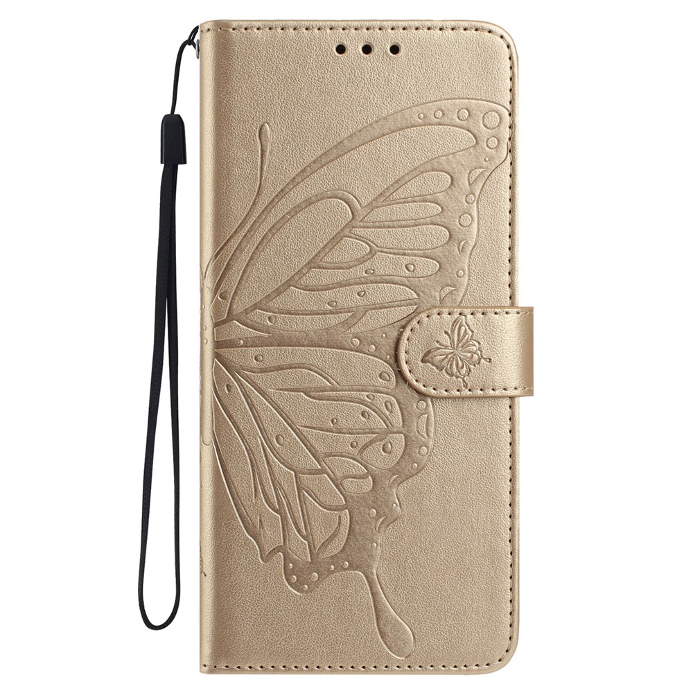  Samsung Galaxy A07 Fodral Med Fjäril Tryck Guld