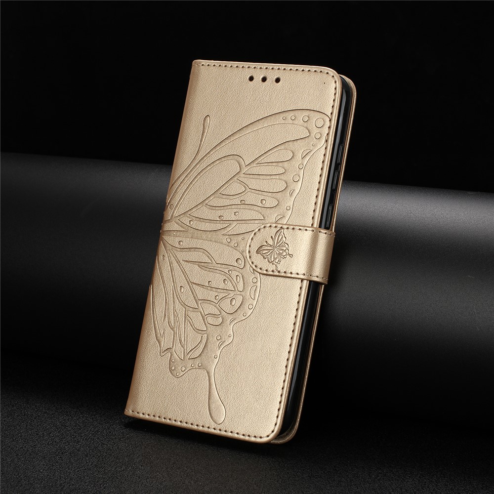  Samsung Galaxy A07 Fodral Med Fjäril Tryck Guld