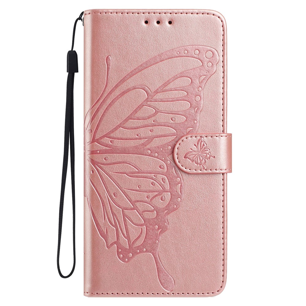  Samsung Galaxy A07 Fodral Med Fjäril Tryck Roséguld
