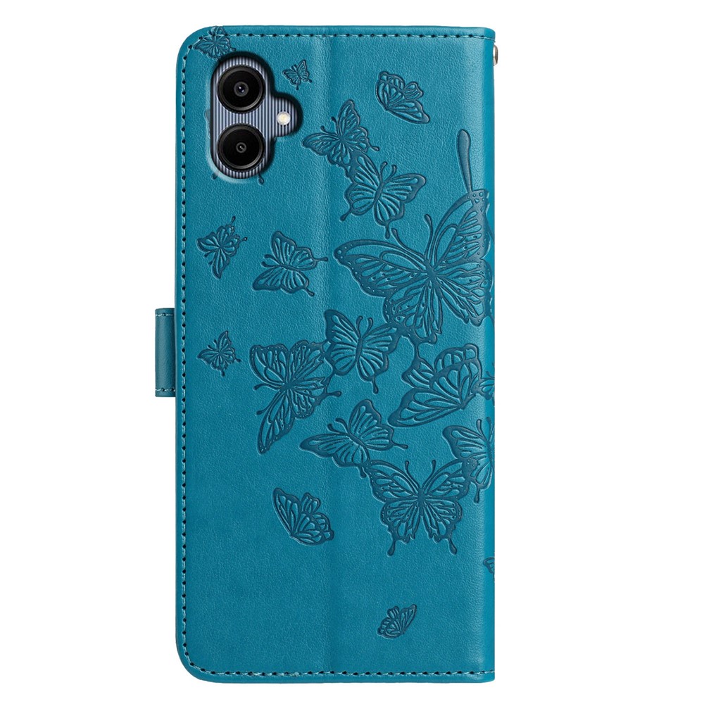  Samsung Galaxy A07 Fodral Med Fjäril Tryck Blå