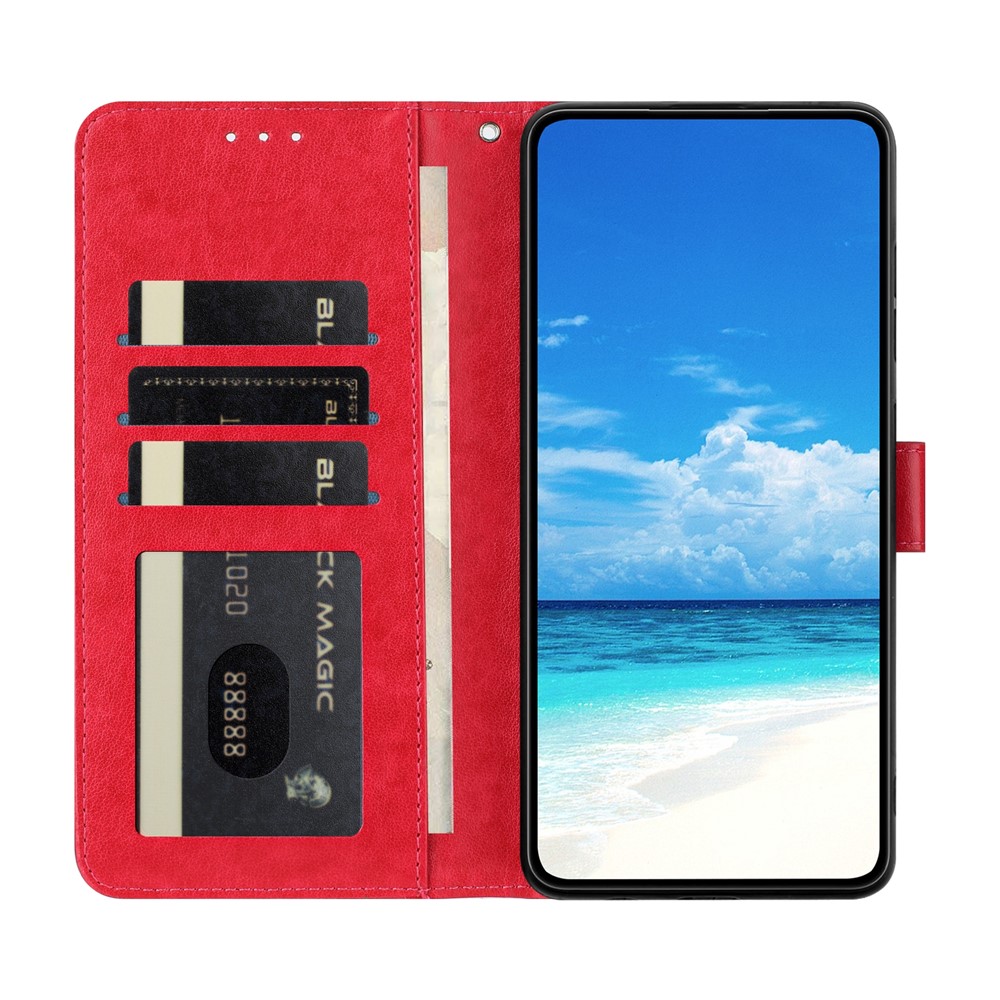 Samsung Galaxy A07 Fodral Med Fjäril Tryck Röd