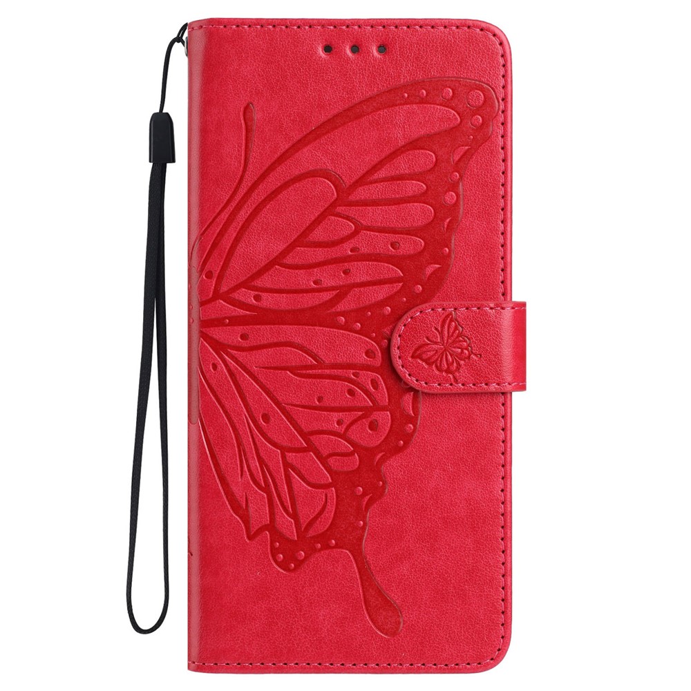  Samsung Galaxy A07 Fodral Med Fjäril Tryck Röd