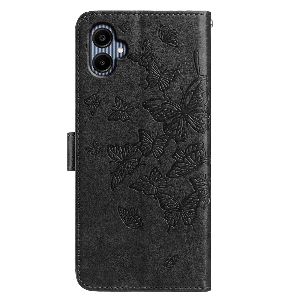  Samsung Galaxy A07 Fodral Med Fjäril Tryck Svart