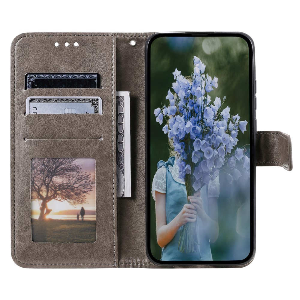  Samsung Galaxy A07 Fodral Mandala Läder Grå
