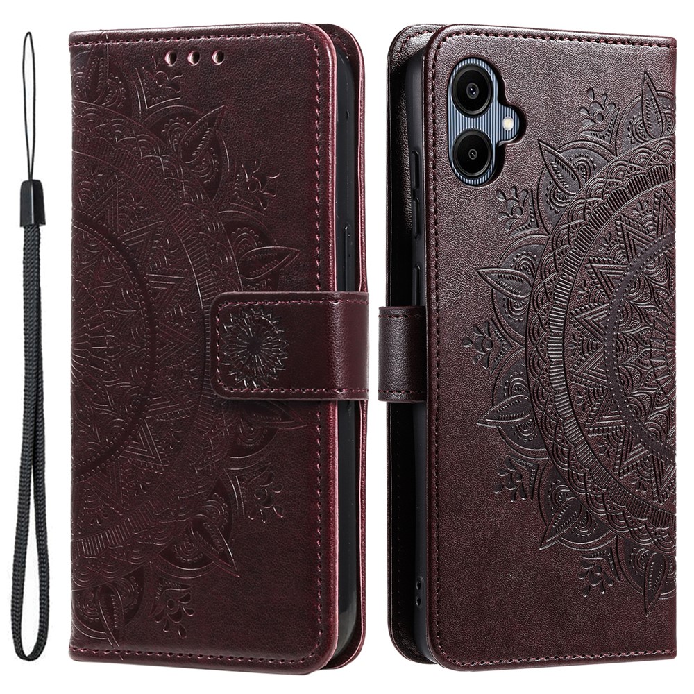  Samsung Galaxy A07 Fodral Mandala Läder Brun