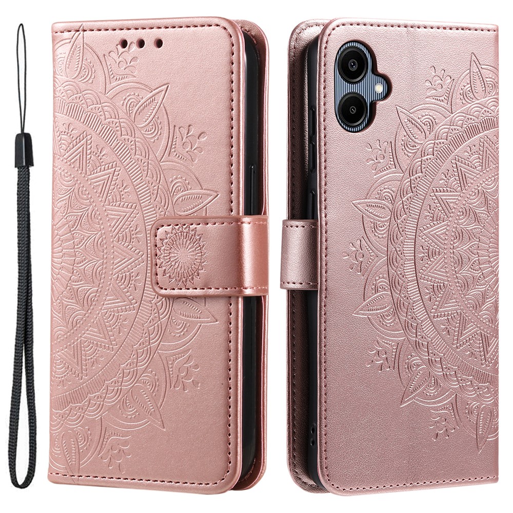  Samsung Galaxy A07 Fodral Mandala Läder Roséguld