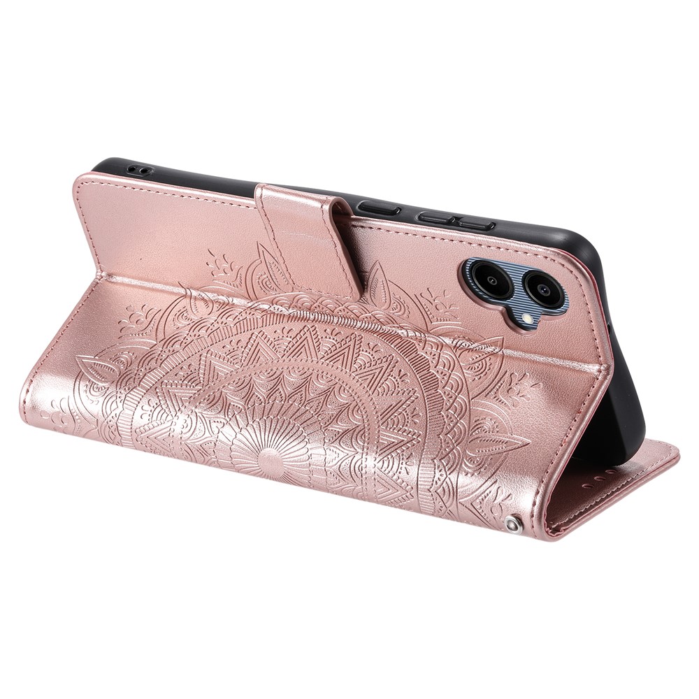  Samsung Galaxy A07 Fodral Mandala Läder Roséguld