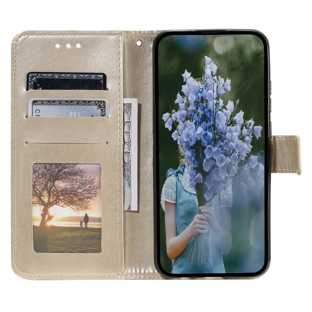  Samsung Galaxy A07 Fodral Mandala Läder Guld