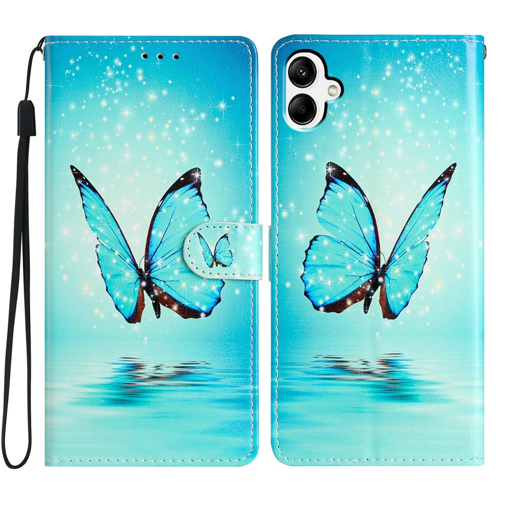  Samsung Galaxy A07 Fodral Med Tryck Blå Fjäril