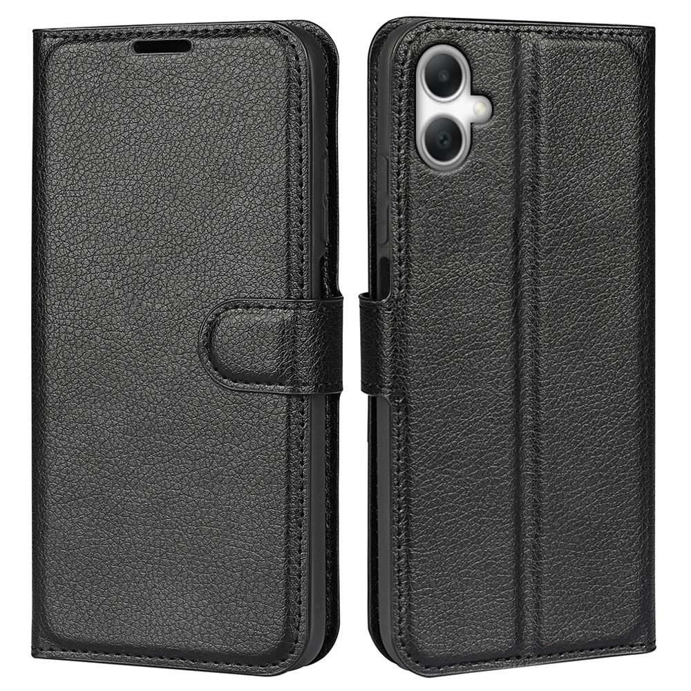  Samsung Galaxy A07 Fodral Litchi Läder Svart