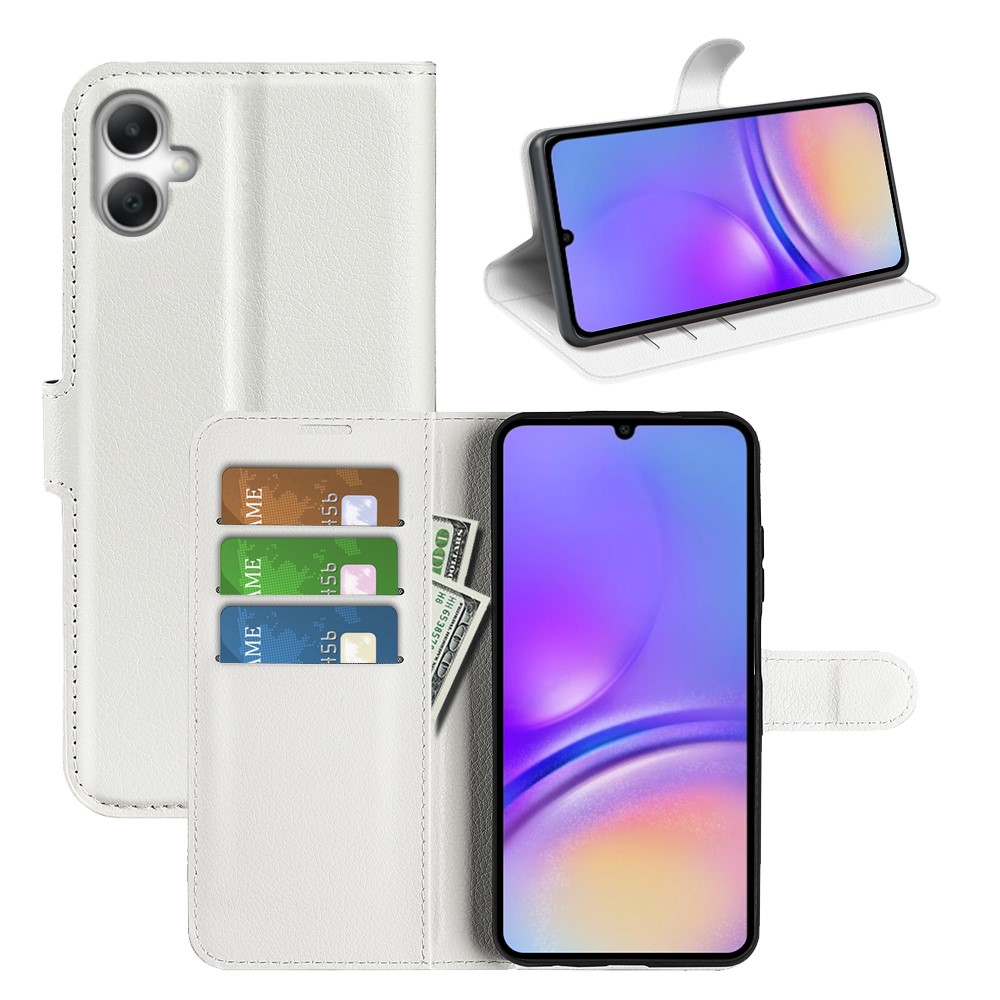  Samsung Galaxy A07 Fodral Litchi Läder Vit