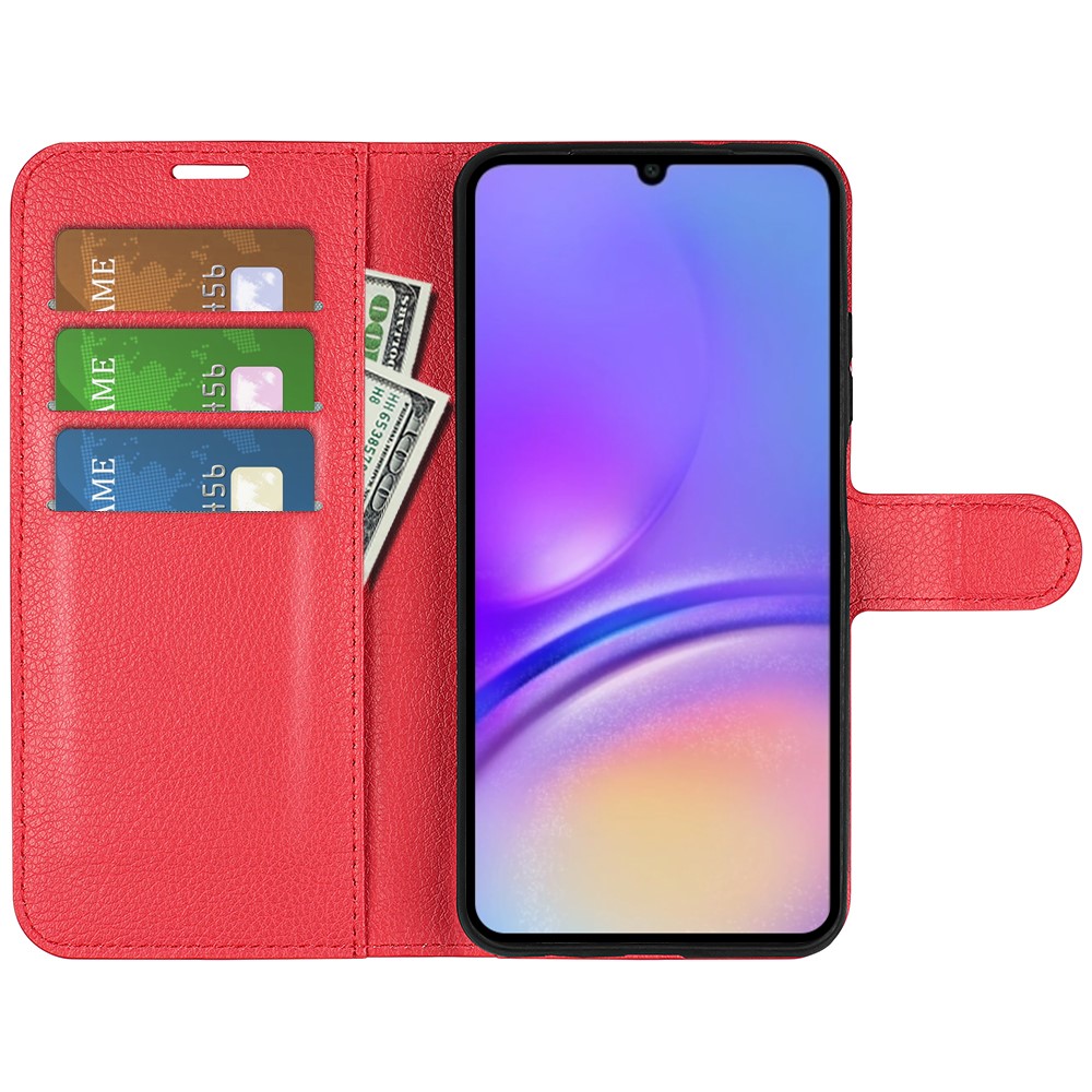  Samsung Galaxy A07 Fodral Litchi Läder Röd