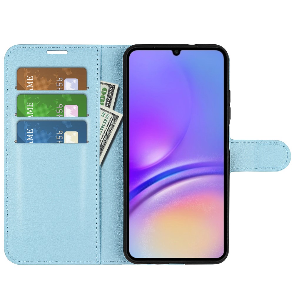  Samsung Galaxy A07 Fodral Litchi Läder Blå