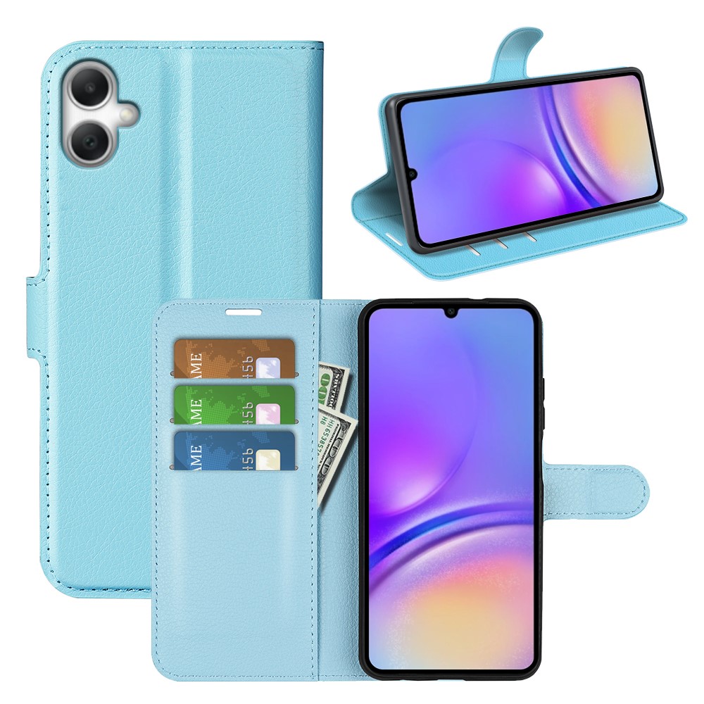  Samsung Galaxy A07 Fodral Litchi Läder Blå
