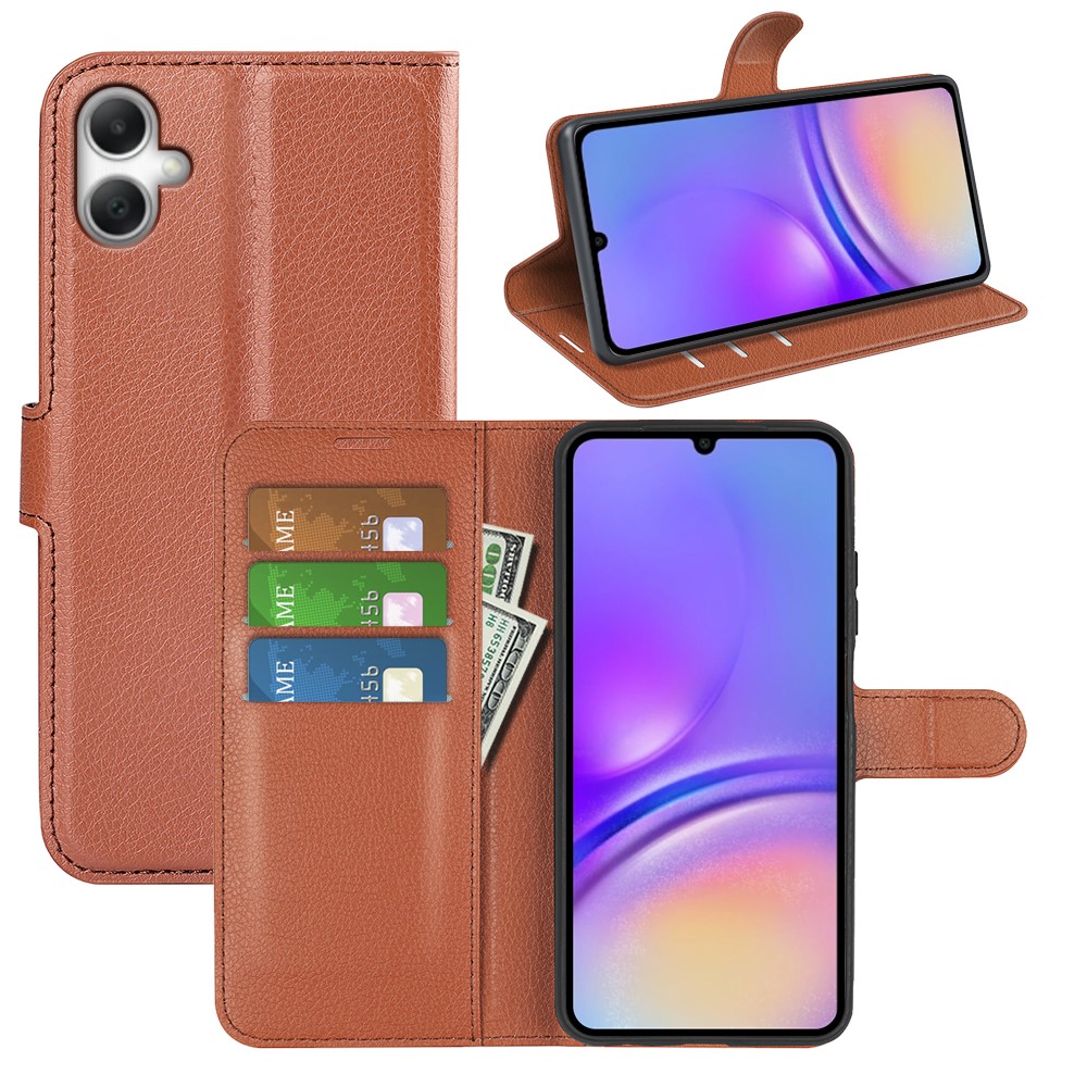  Samsung Galaxy A07 Fodral Litchi Läder Brun