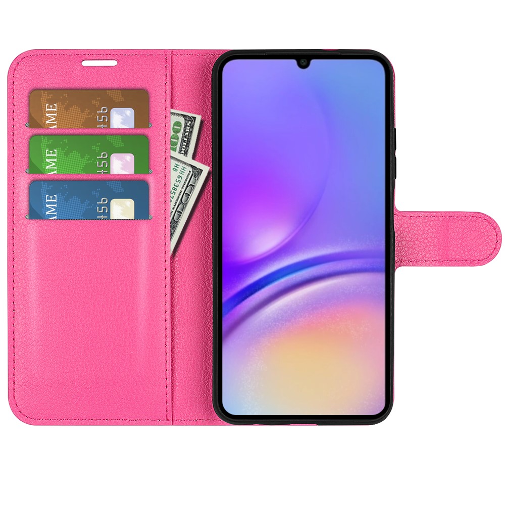  Samsung Galaxy A07 Fodral Litchi Läder Rosa