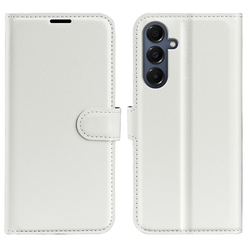  Samsung Galaxy A17 Fodral Litchi Läder Vit