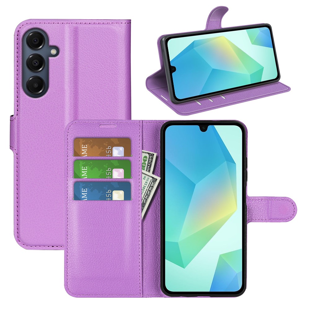  Samsung Galaxy A17 Fodral Litchi Läder Lila