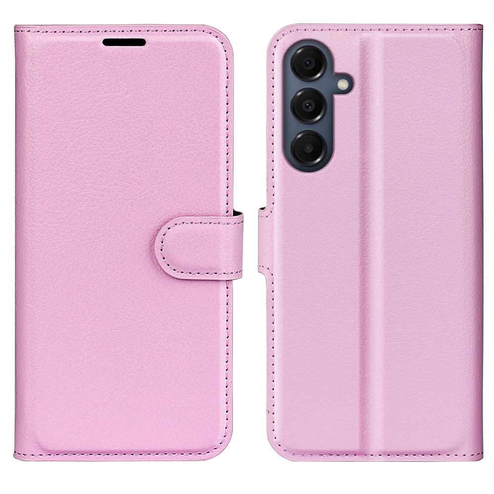  Samsung Galaxy A17 Fodral Litchi Läder Ljus Rosa