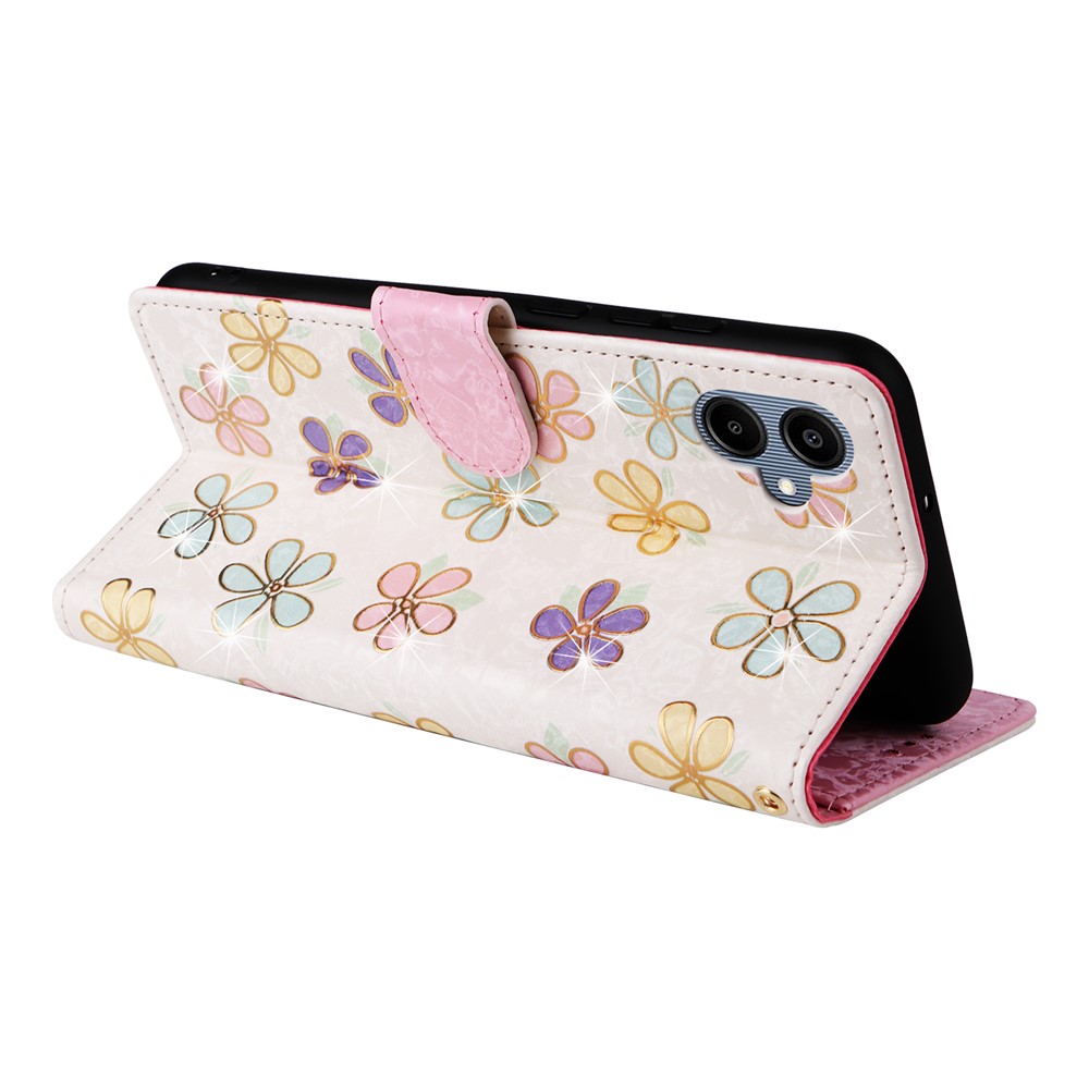  Samsung Galaxy A07 Fodral RFID Läder Färgglada Blommor