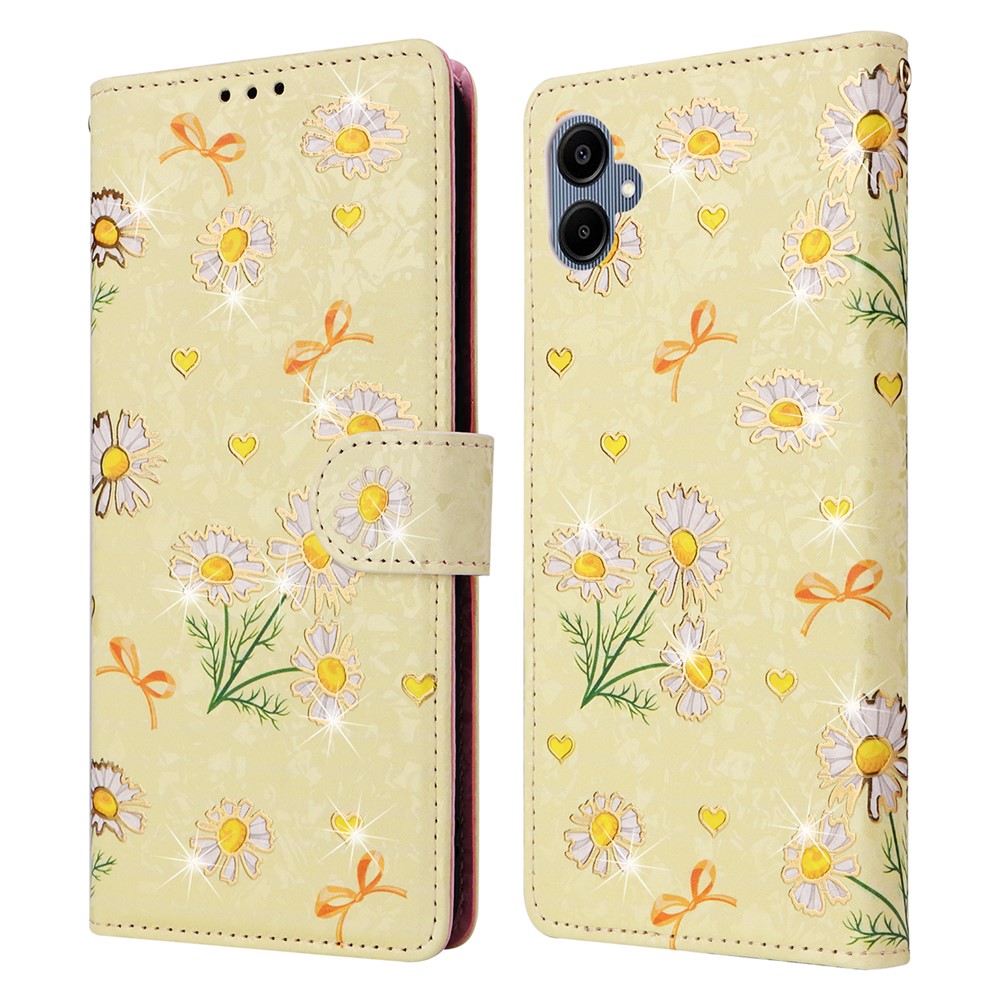  Samsung Galaxy A07 Fodral RFID Läder Yellow Daisy