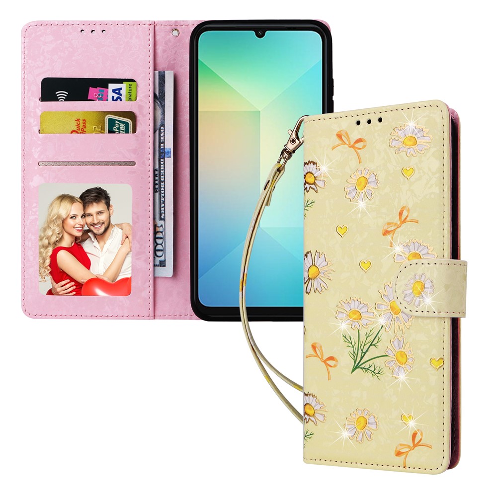  Samsung Galaxy A07 Fodral RFID Läder Yellow Daisy