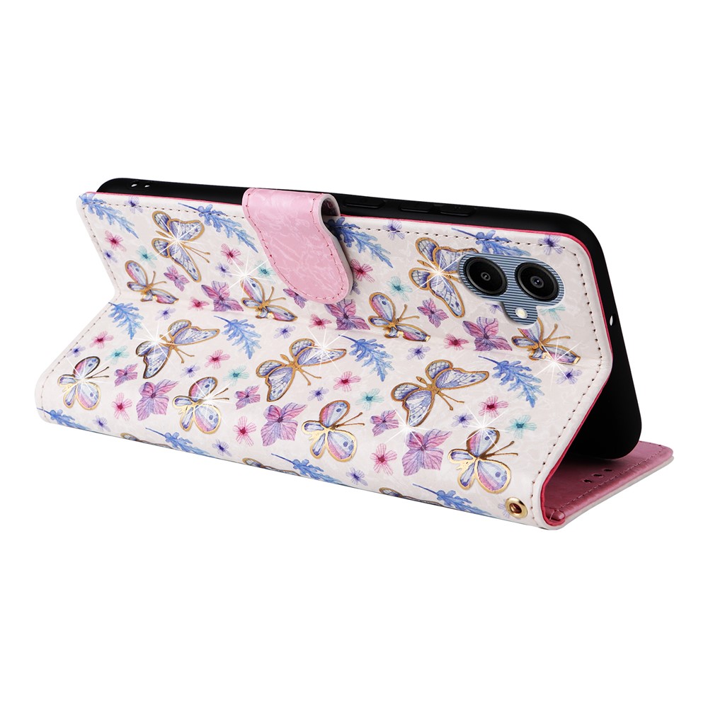 Samsung Galaxy A07 Fodral RFID Läder Fjärilar / Blommor