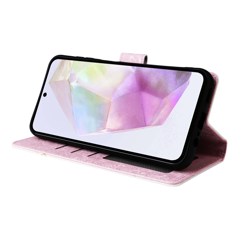  Samsung Galaxy A17 Fodral RFID Läder Färgglada Blommor