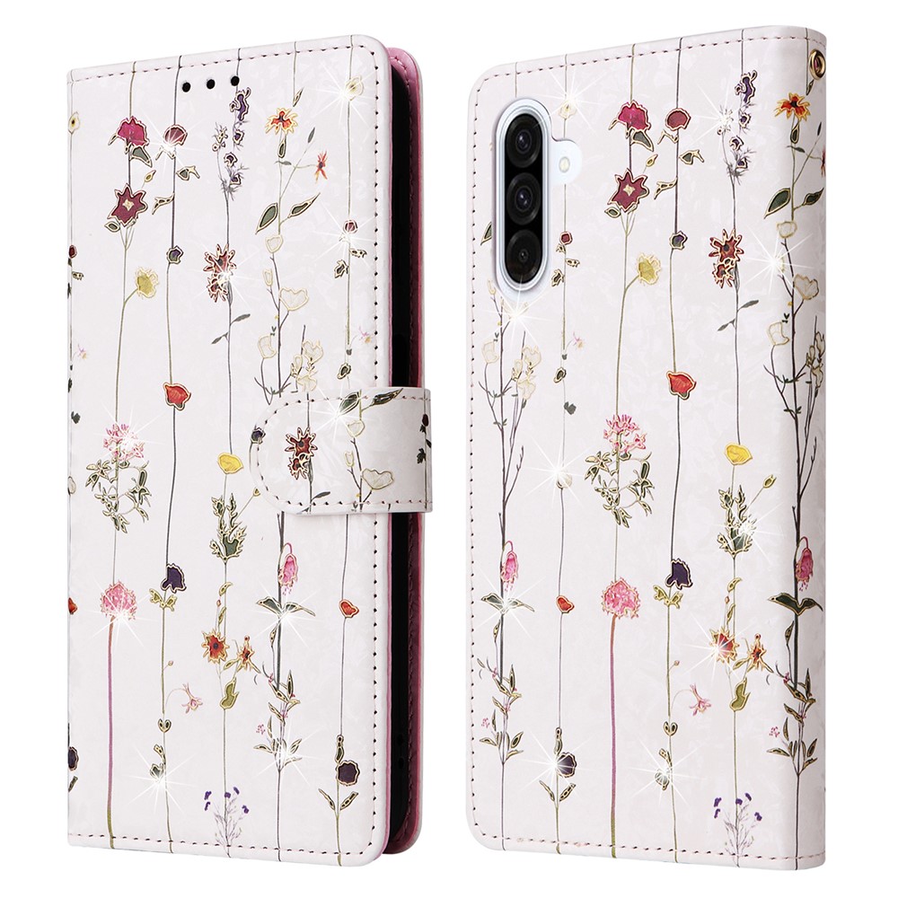  Samsung Galaxy A17 Fodral RFID Läder Små Blommor