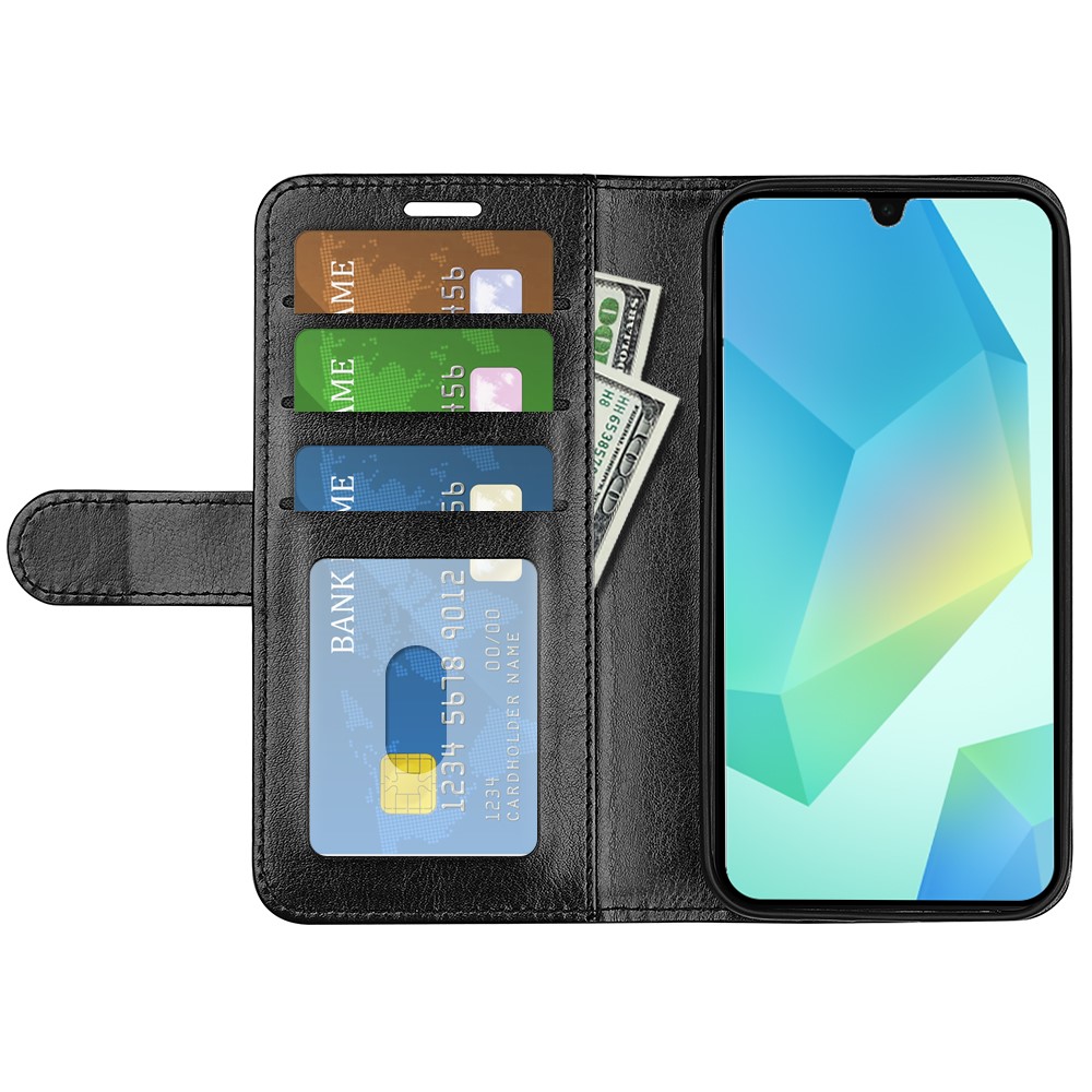  Samsung Galaxy A17 Fodral Crazy Horse Läder Svart