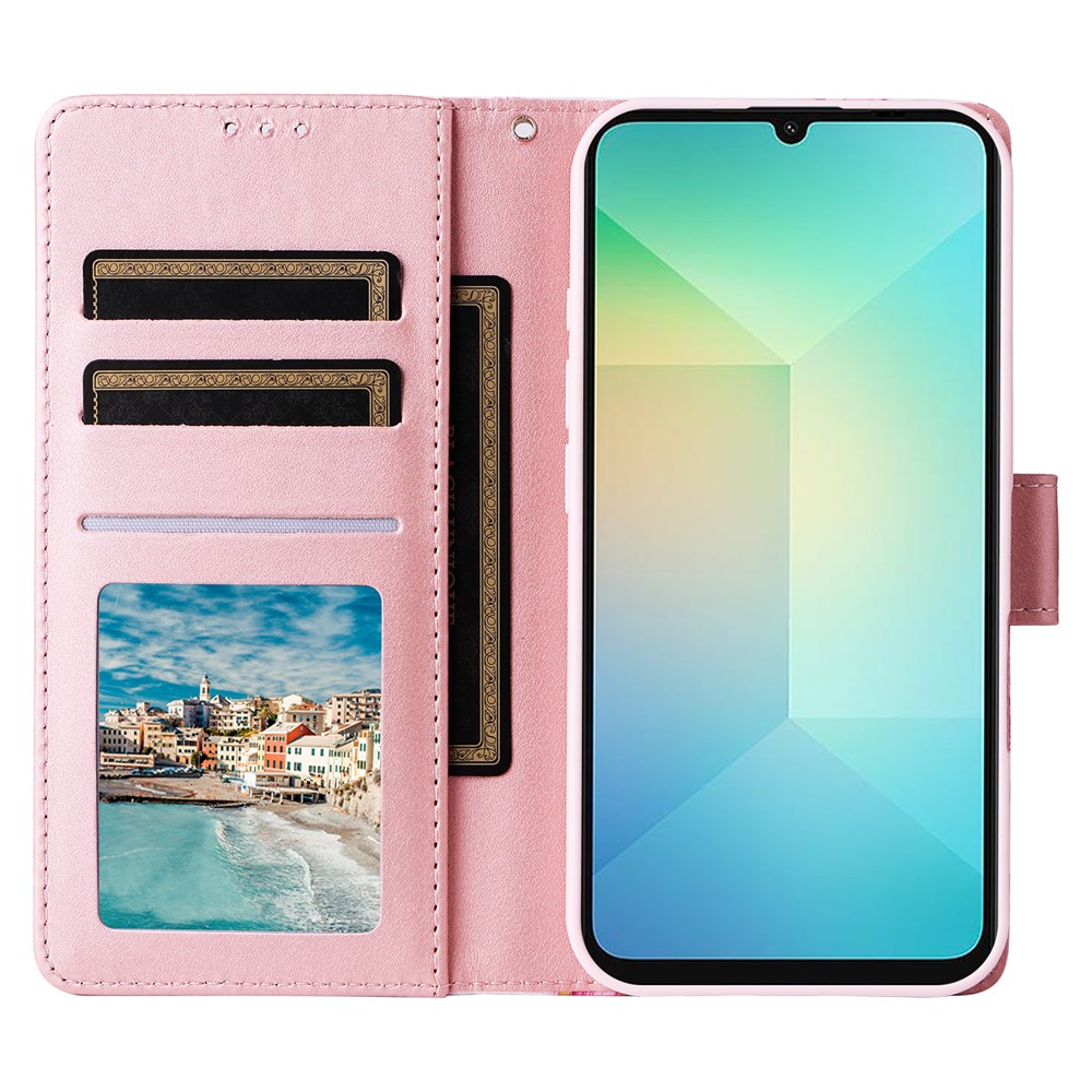  Samsung Galaxy A07 Fodral Läder Marmor Lila